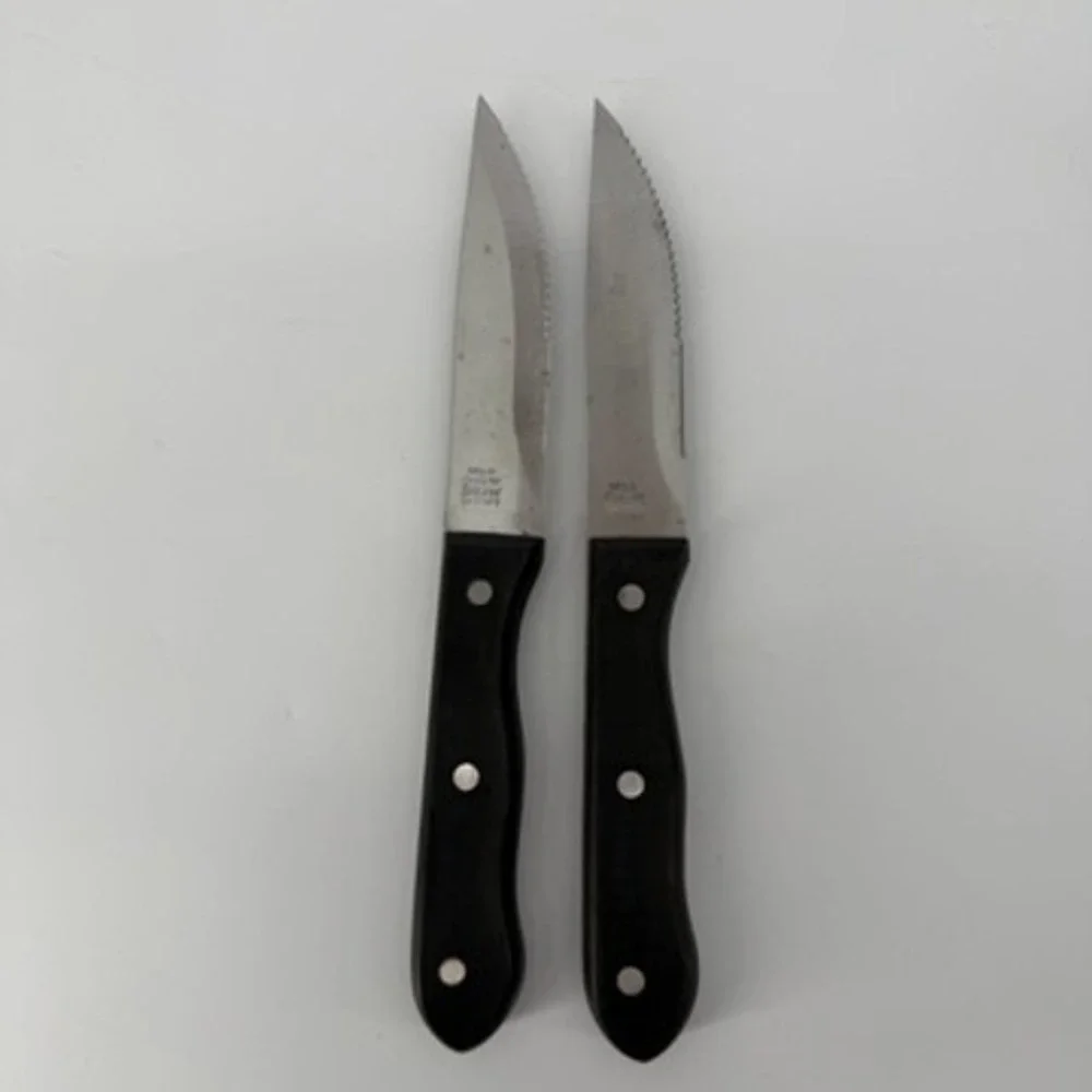 Slitzer Rostfrei‎ Stainless Steel Serrated Steak Knives Triple Rivet Set of 2